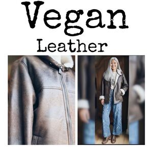 Jacket Vegan Faux Leather & Shearling